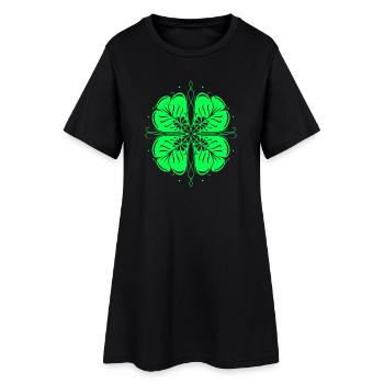 Clover St Patrick's Day Shamrock - Women’s T-Shirt Dress - black - Front