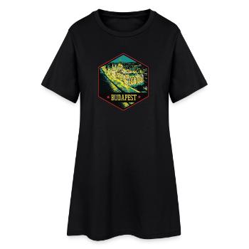 Illustration Nocturne Budapest Historique - Robe T-shirt Femme - noir - Devant