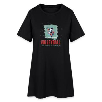 Volleyball ist meine Droge - Frauen T-Shirt-Kleid - Schwarz - Vorne