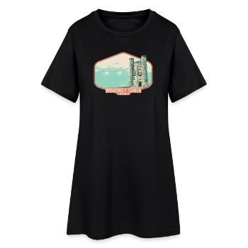 Illustration Broadwey Tower, Worcestershire - Frauen T-Shirt-Kleid - Schwarz - Vorne