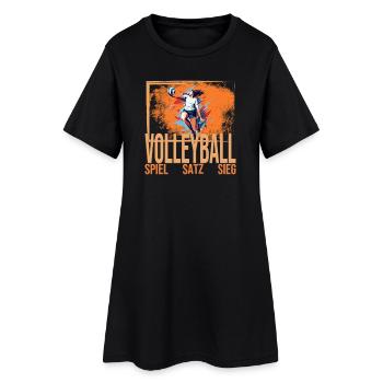 Spiel - Satz - Sieg - Volleyball - Frauen T-Shirt-Kleid - Schwarz - Vorne