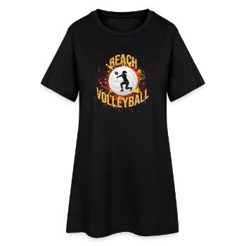 Beachvolleyball - Frauen T-Shirt-Kleid - Schwarz - Vorne