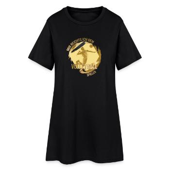 Mir reichts, ich geh Volleyball spielen - Frauen T-Shirt-Kleid - Schwarz - Vorne