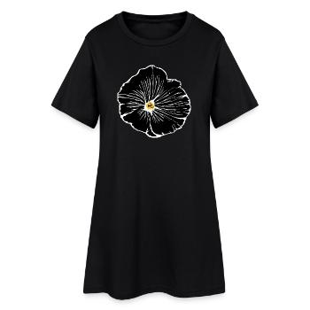 Fleur, Noir, Fleurs, Noir, Fleur - Robe T-shirt Femme - noir - Devant