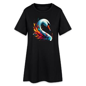 Cygne - Robe T-shirt Femme - noir - Devant