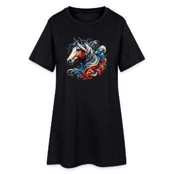 Cheval - Robe T-shirt Femme - noir - Devant