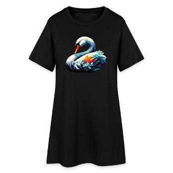 Cygne - Robe T-shirt Femme - noir - Devant