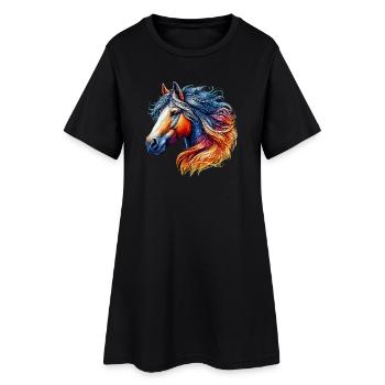 Cheval - Robe T-shirt Femme - noir - Devant