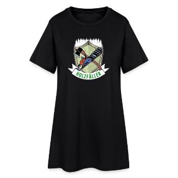 Hache tronçonneuse en bois disant bûcheron menuiserie - Robe T-shirt Femme - noir - Devant