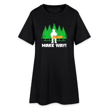 Bûcheron boiserie arbre tronçonneuse déclaration - Robe T-shirt Femme - noir - Devant