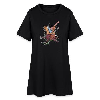 bûcheron, menuiserie, menuiserie, boiseries, hache, forestier - Robe T-shirt Femme - noir - Devant