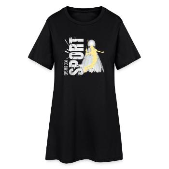 Eins mit dem Sport - Badminton - Frauen T-Shirt-Kleid - Schwarz - Vorne