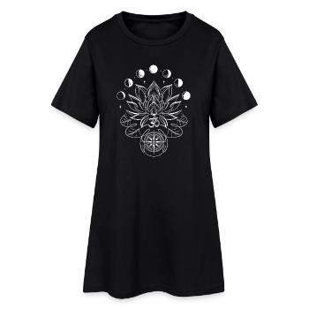 Boussole Lotus Fleur De Lune Boussole - Robe T-shirt Femme - noir - Devant
