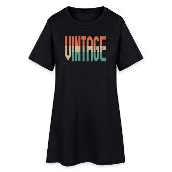 Design de motif rétro de style vintage - Robe T-shirt Femme - noir - Devant