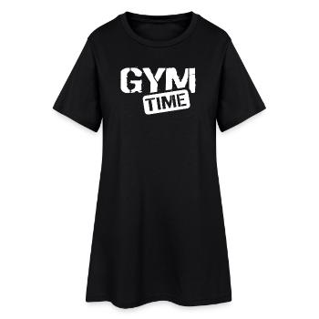 Gym Time Fitness Musculation Entraînement Icône Logo - Robe T-shirt Femme - noir - Devant