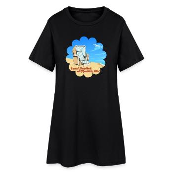 Strandkorb mit Meerblick Ferien Urlaub Erholung - Frauen T-Shirt-Kleid - Schwarz - Vorne