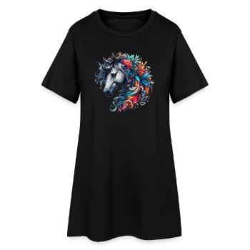 Cheval - Robe T-shirt Femme - noir - Devant