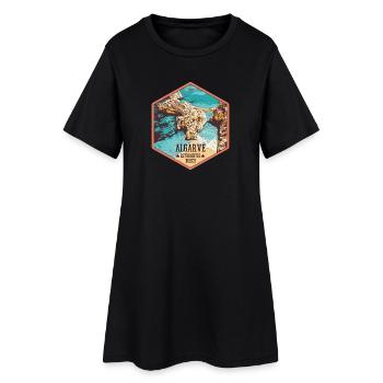 Plage Estudantes près de Lagos, Algarve - Robe T-shirt Femme - noir - Devant