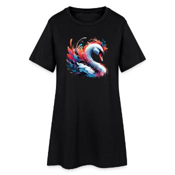 Cygne - Robe T-shirt Femme - noir - Devant