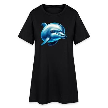 Dolphin - Women’s T-Shirt Dress - black - Front