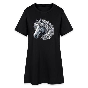 Cheval - Robe T-shirt Femme - noir - Devant