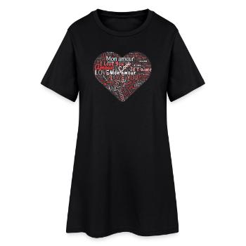 HERZ. PAAR. ICH HABE GERADE GEHEIRATET. Junggesellinnenabschied. VALENTINSTAG. - Frauen T-Shirt-Kleid - Schwarz - Vorne