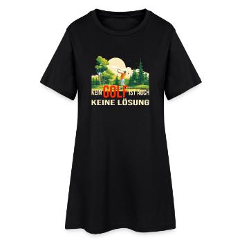 Auch keine Lösung - Frauen T-Shirt-Kleid - Schwarz - Vorne