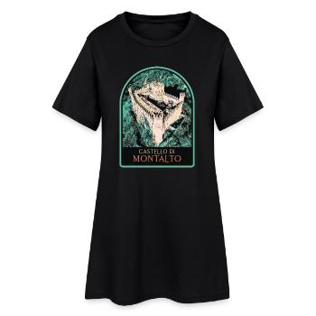 Illustration Montalto Castle, Piedmont, Italy - Women’s T-Shirt Dress - black - Front