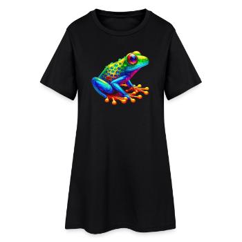 Grenouille - Robe T-shirt Femme - noir - Devant