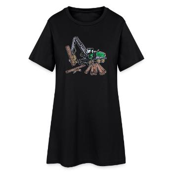 Menuiserie Menuiserie Bûcheron Mètre Cubique Massif - Robe T-shirt Femme - noir - Devant