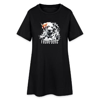 Dalmatian Puppy I Love Dots Dog Gift - Women’s T-Shirt Dress - black - Front