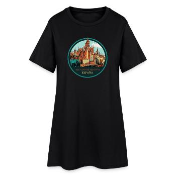 Alcázar von Segovia, Spanien Illustration - Frauen T-Shirt-Kleid - Schwarz - Vorne