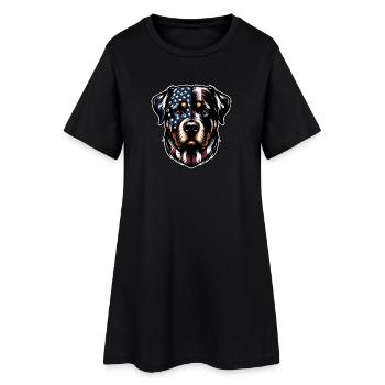 Design de chien Rottweiler USA - Robe T-shirt Femme - noir - Devant