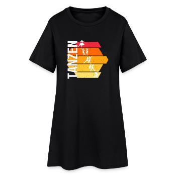 Tanzen - Frauen T-Shirt-Kleid - Schwarz - Vorne