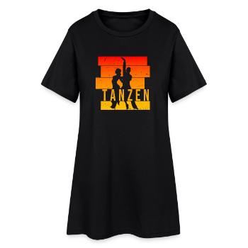 Tanzen - Frauen T-Shirt-Kleid - Schwarz - Vorne