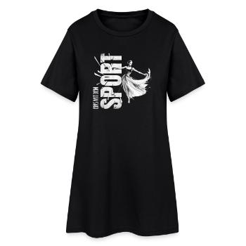 Eins mit dem Sport - Tanzen - Frauen T-Shirt-Kleid - Schwarz - Vorne