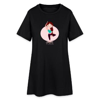 Yoga Girl - Robe T-shirt Femme - noir - Devant