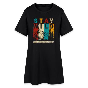 Graphique Stay Wild Mountain - Robe T-shirt Femme - noir - Devant