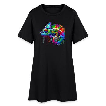 Caméléon - Robe T-shirt Femme - noir - Devant
