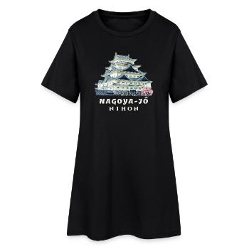 Château de Nagoya, beaux endroits au Japon Dessin - Robe T-shirt Femme - noir - Devant