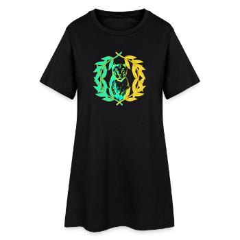 Couronne de laurier chat tigre léopard - Robe T-shirt Femme - noir - Devant