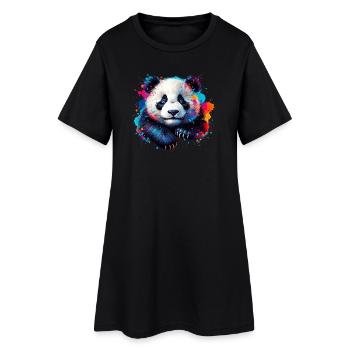 Panda - Robe T-shirt Femme - noir - Devant