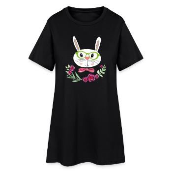 Lapin de Pâques Pâques - Robe T-shirt Femme - noir - Devant