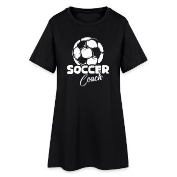 soccer coach Ball Symbol Trainerlogo Mannschaft - Frauen T-Shirt-Kleid - Schwarz - Vorne
