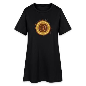 Solaire Bitcoin ardent - Robe T-shirt Femme - noir - Devant
