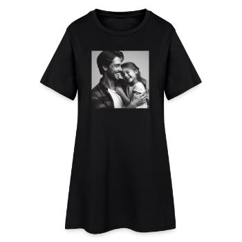Père et fille s’aiment - Robe T-shirt Femme - noir - Devant