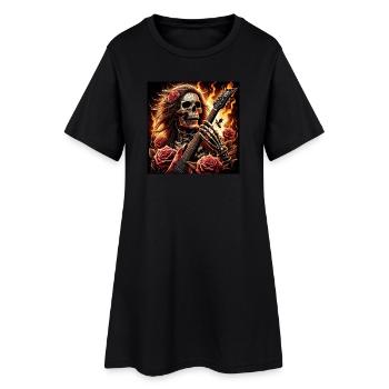 Heavy Metal en feu - Robe T-shirt Femme - noir - Devant