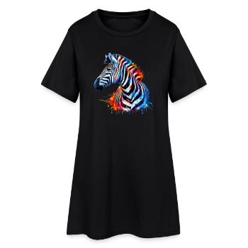 Zèbre - Robe T-shirt Femme - noir - Devant
