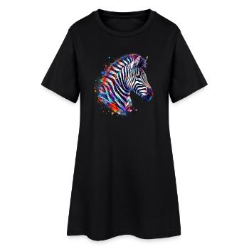 Zèbre - Robe T-shirt Femme - noir - Devant