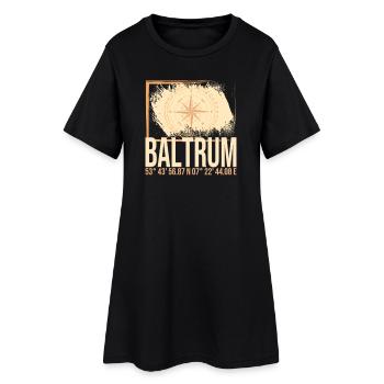 Baltrum Koordinaten - Frauen T-Shirt-Kleid - Schwarz - Vorne